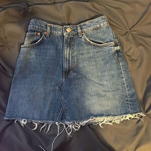 Zara Woman’s Distressed Denim Skirt
